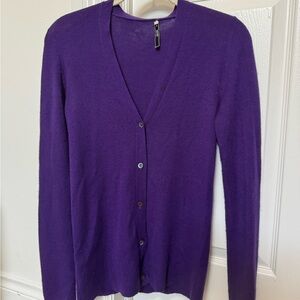 Prada Deep Purple Women's Cashmere Blend Cardigan